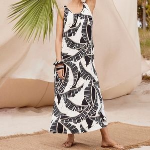 NWT Chico's Palm-Print Gauze Maxi Tank Dress 2